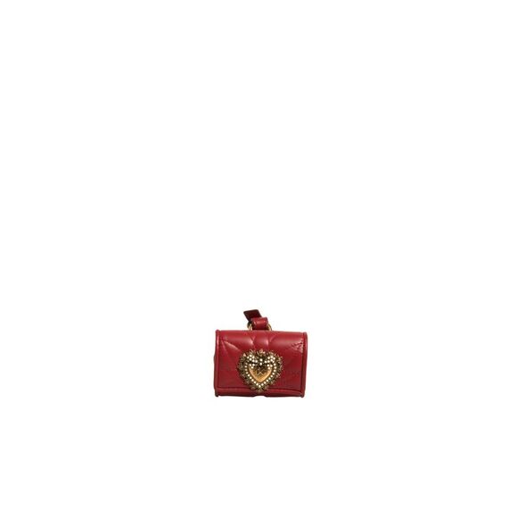 Dolce & Gabbana Black Leather Devotion Heart Strap Airpod Women's Case